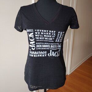 Jack Daniels Burn-out T-shirt Black XL  NWT